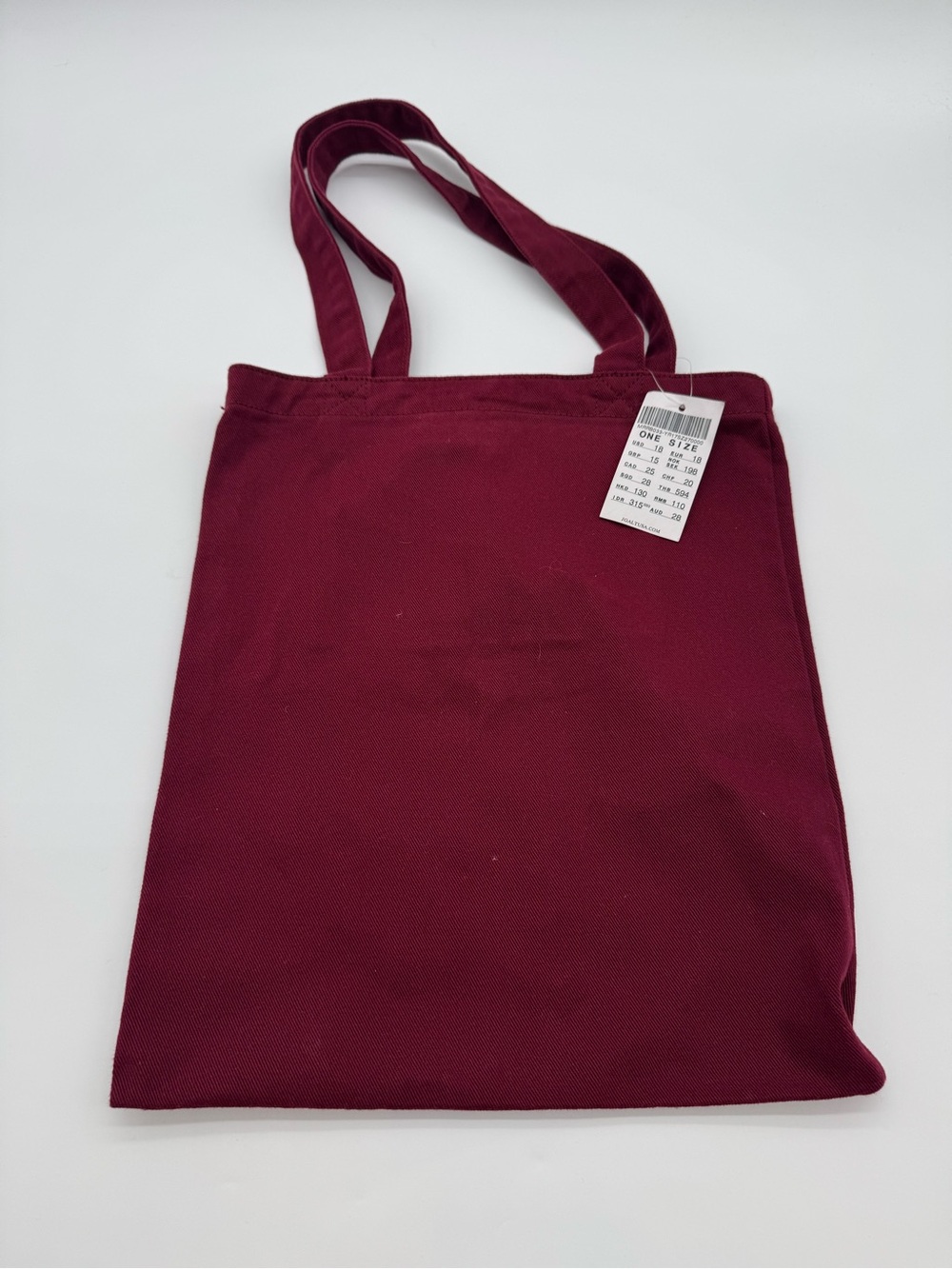 Brandy Melville Burgundy Canvas Tote